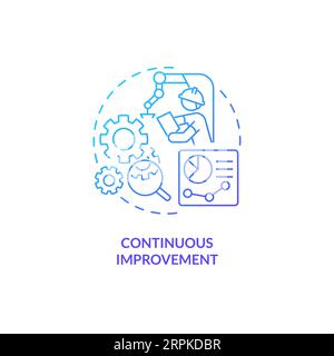 2D gradient continuous improvement line icon concept Stock Vector