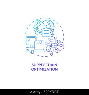 2D supply chain optimization line icon concept Stock Vector