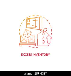 2D gradient excess inventory line icon concept Stock Vector
