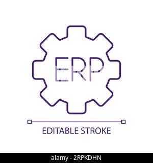 2D thin line workflow automation icon Stock Vector