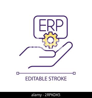 2D thin line colorful regulatory compliance icon Stock Vector