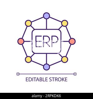 2D thin line colorful time consuming tasks icon Stock Vector