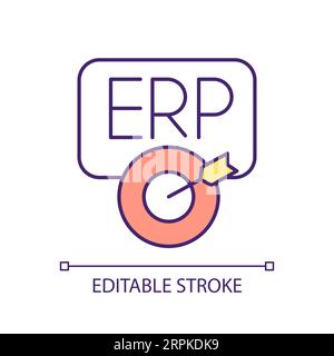 2D thin line planning and preparation icon Stock Vector