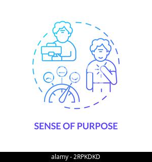 2D gradient sense of purpose thin line concept Stock Vector