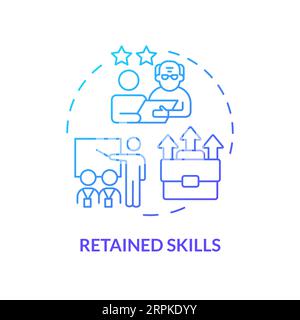 2D gradient retained skills thin line concept Stock Vector