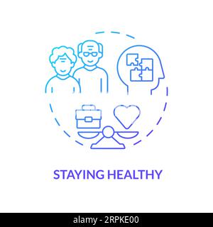 2D gradient staying healthy thin line concept Stock Vector