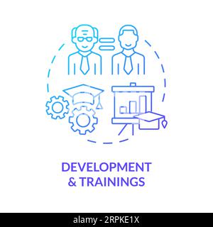2D development and trainings thin line concept Stock Vector
