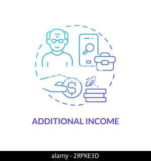 2D gradient additional income thin line concept Stock Vector