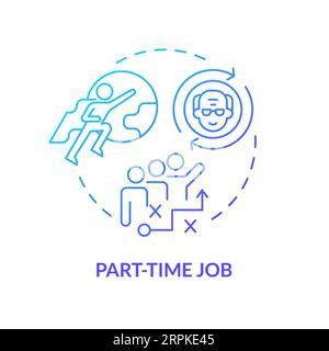 2D gradient part-time job thin line concept Stock Vector