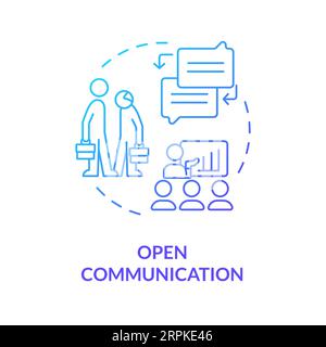 2D gradient open communication thin line concept Stock Vector