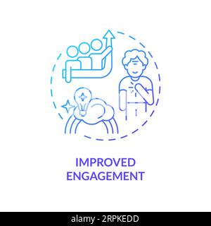 2D gradient improved engagement thin line concept Stock Vector
