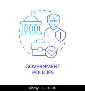 2D gradient government policies thin line concept Stock Vector