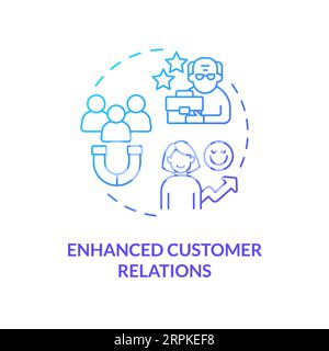 2D enhanced customer relations thin line concept Stock Vector