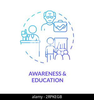 2D awareness and education thin line concept Stock Vector