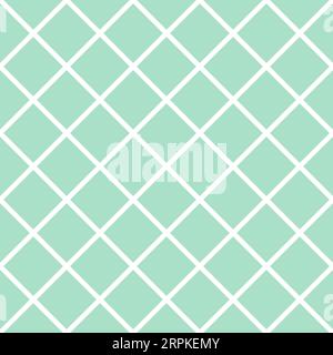 Minimal ceramic kitchen tile pattern. Diagonal cross line grid seamless pattern. Geometric diamond texture. Black diagonal line mesh background Stock Vector