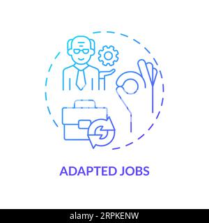 2D gradient adapted jobs thin line concept Stock Vector