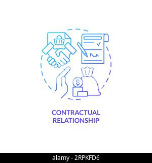 2D contractual relationship gradient icon concept Stock Vector