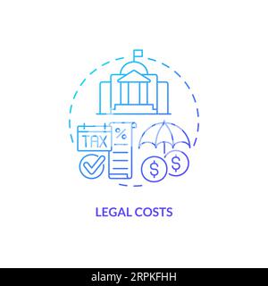 2D legal costs gradient icon concept Stock Vector