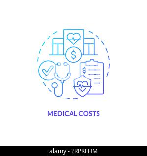 2D medical costs gradient icon concept Stock Vector
