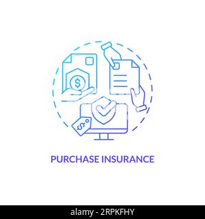 2D purchase insurance gradient icon concept Stock Vector