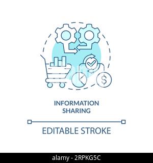 2D customizable information sharing blue icon concept Stock Vector