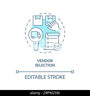 2D customizable vendor selection blue icon concept Stock Vector