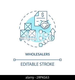2D customizable wholesalers blue icon concept Stock Vector