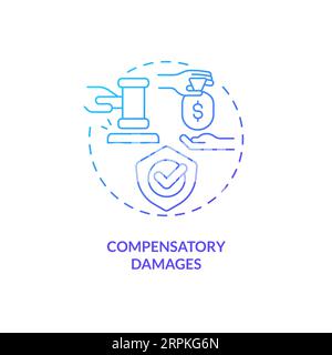 2D compensatory damages gradient icon concept Stock Vector