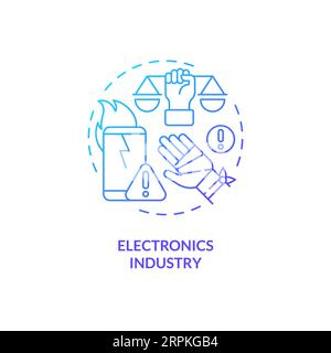 2D electronics industry gradient icon concept Stock Vector