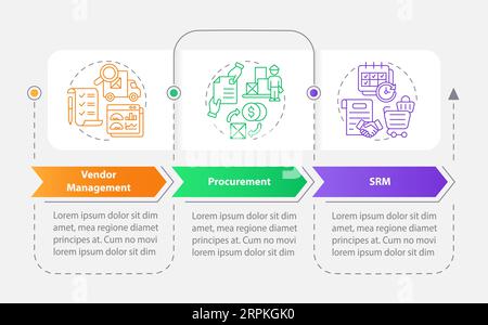 Vendor management layout with linear icon concept Stock Vector