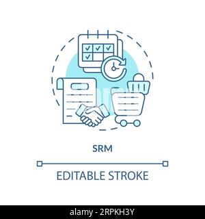 2D customizable SRM blue icon concept Stock Vector