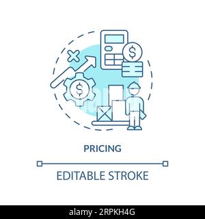 2D customizable pricing blue icon concept Stock Vector