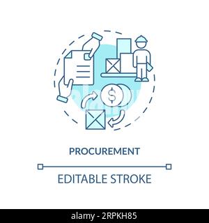 2D customizable procurement blue icon concept Stock Vector