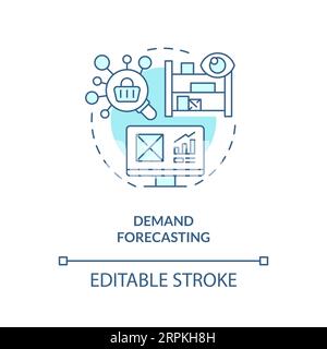 2D customizable demand forecasting blue icon concept Stock Vector