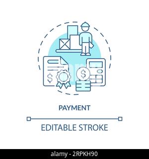 2D customizable payment blue icon concept Stock Vector