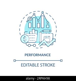 2D customizable performance blue icon concept Stock Vector