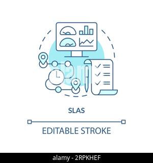 2D customizable SLAs blue icon concept Stock Vector
