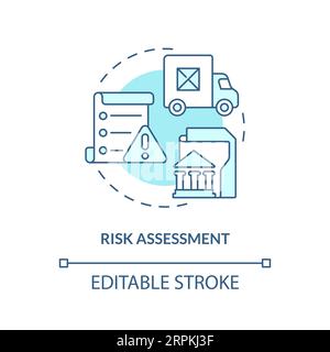2D customizable risk assessment thin linear icon concept Stock Vector ...