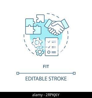 2D customizable fit blue icon concept Stock Vector