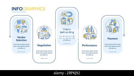 Colorful vendor management layout with line icons Stock Vector