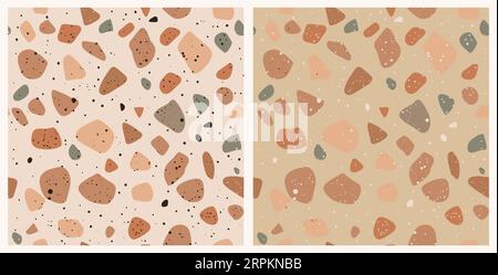 Set of Venetian terrazzo seamless patterns vector. Stock Vector