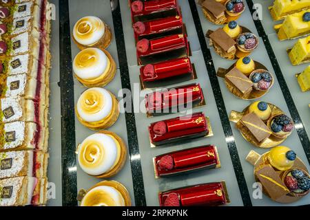 Cake and pastries display, Cafe Central, Vienna, Austria Stock Photo