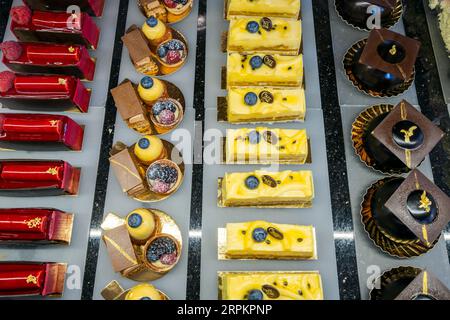 Cake and pastries display, Cafe Central, Vienna, Austria Stock Photo