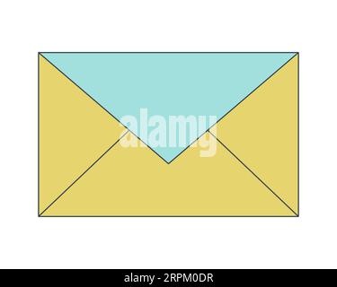 Closed envelope flat line color isolated vector object Stock Vector