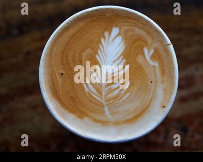 A close-up of a take away cappuccino. Stock Photo