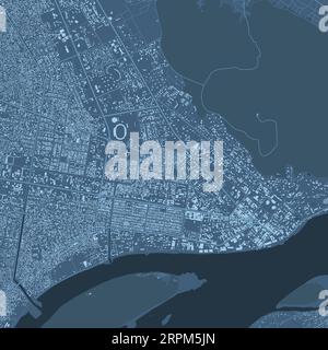 Detailed Blue Vector Map Poster Of Copenhagen City Administrative Area