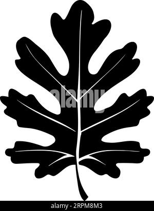 Oak autumn leaf silhouette. vector illustration Stock Vector