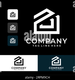 Creative Real Estate Logo Design Building, Home, Architect, House, Construction, Property Real Estate Brand Identity Template with Real Estate Icon De Stock Vector