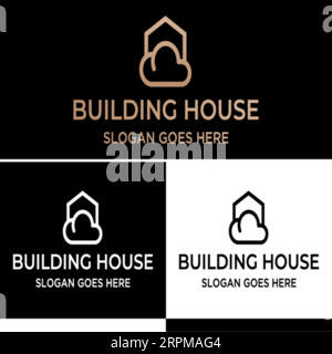 Luxury Real Estate Logo Design Building, Home, Architect, House, Construction, Property Real Estate Brand Identity Template with Real Estate Icon Desi Stock Vector