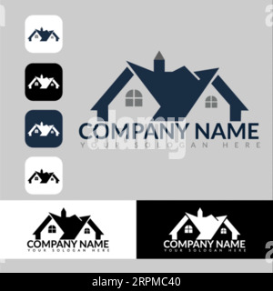 Real Estate Logo Design Building, Home, Architect, House, Construction, Property Real Estate Brand Identity Template with Real Estate Icon Design Vol Stock Vector